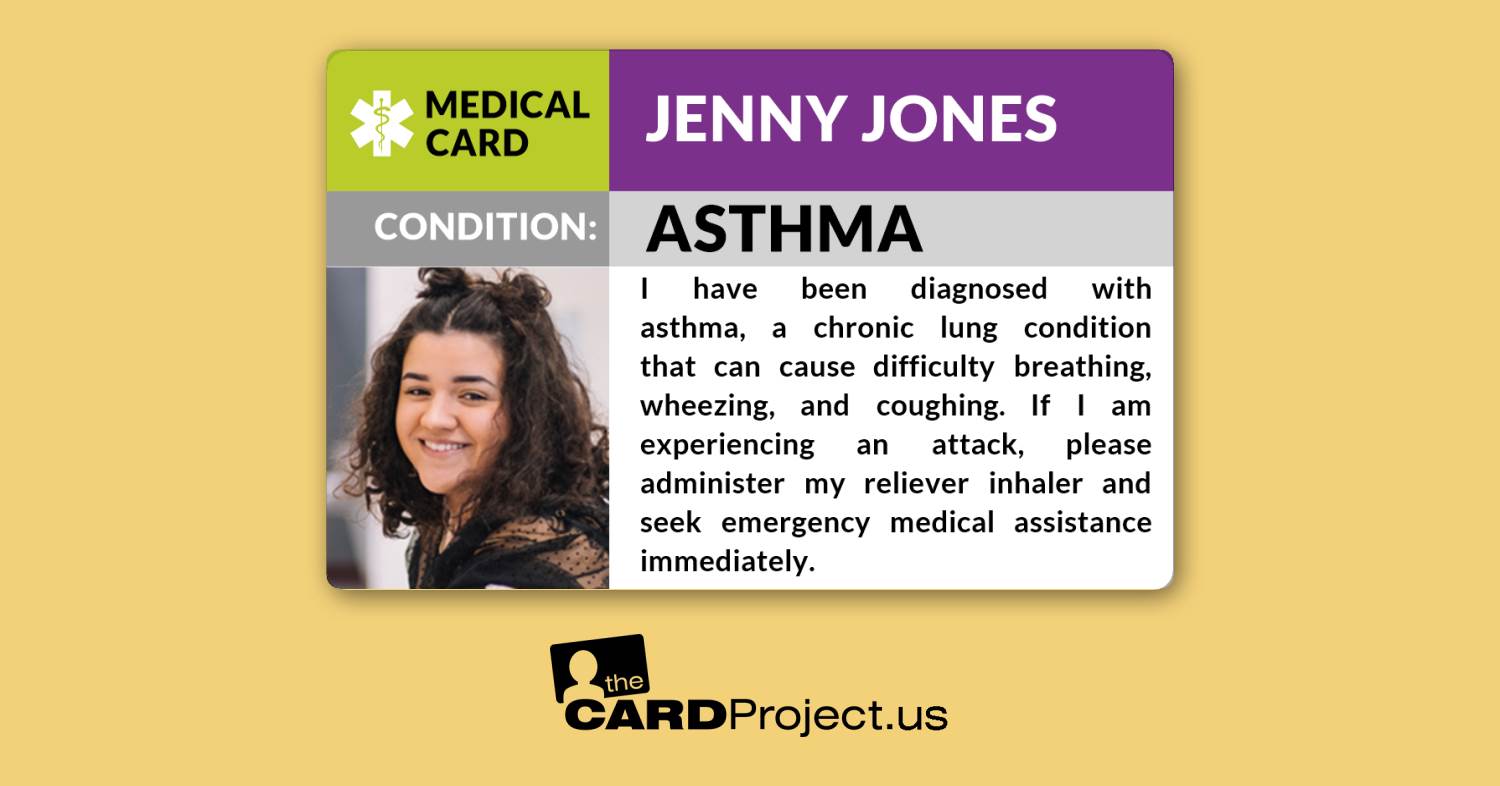 Asthma Medical Photo ID Card (FRONT)